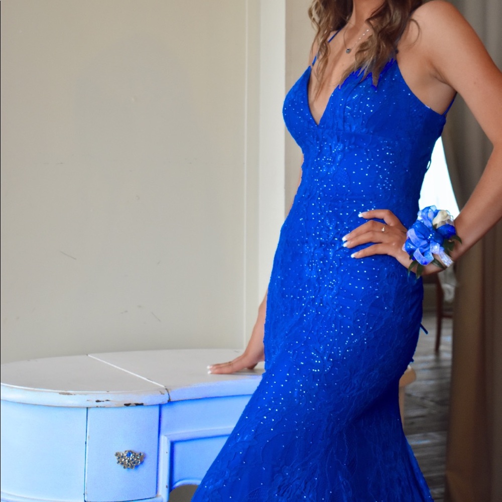 Blue Sherri Hill Dress.